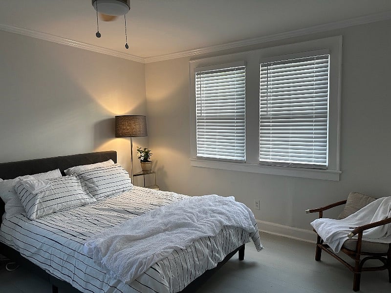 Airy light filled Master Bedroom memory foam mattress and Smart Tv
