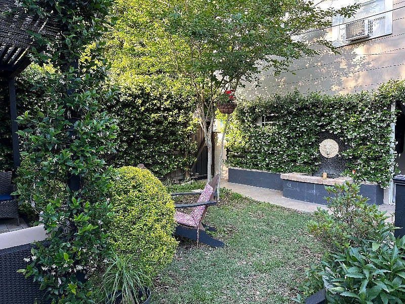 fountain and relaxing garden