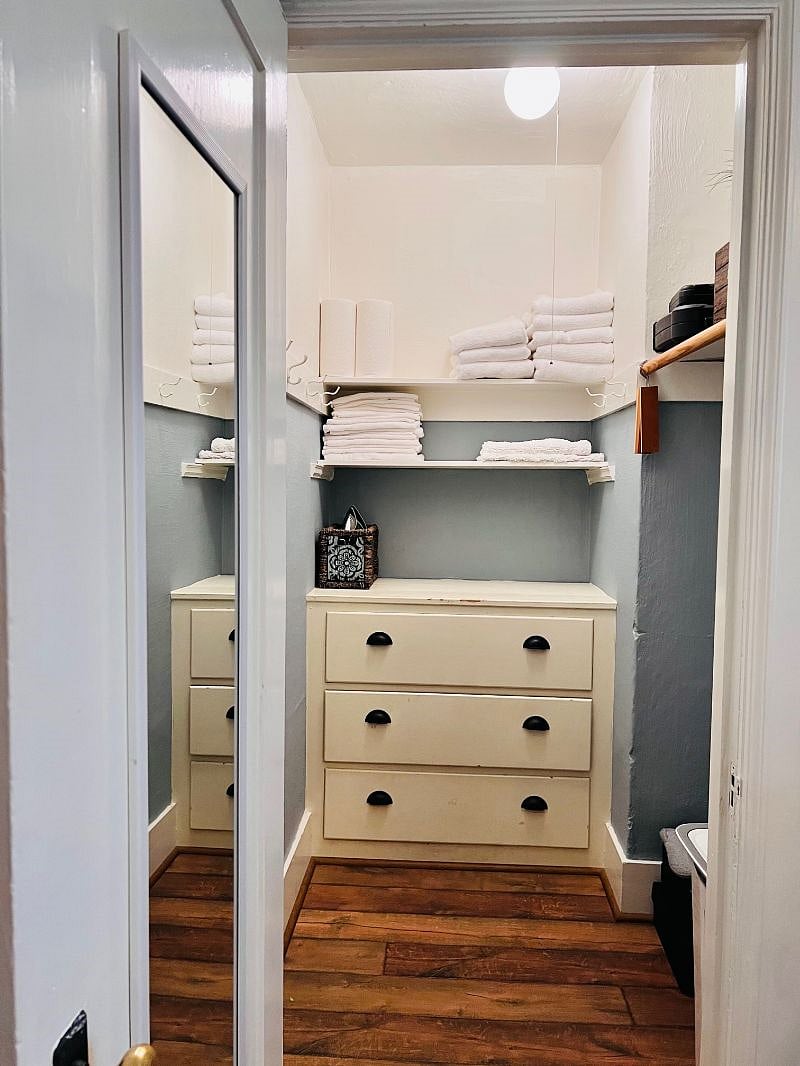 spacious walk in closet