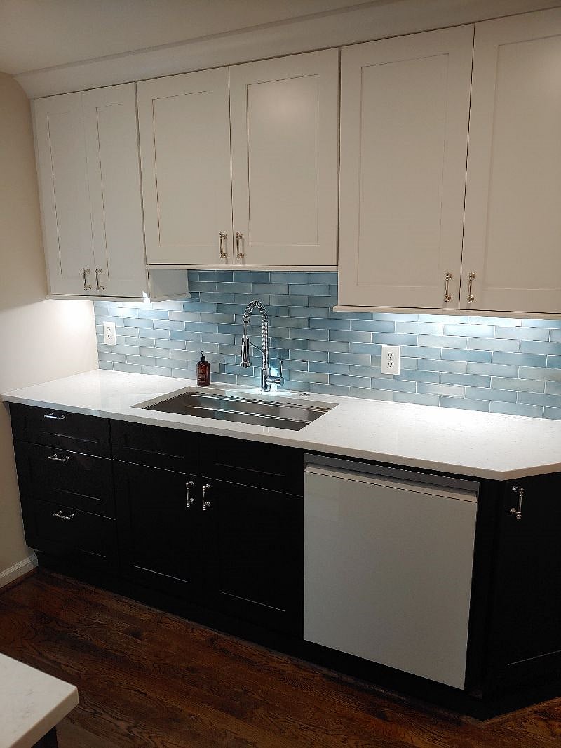 Modern and upgraded kitchen with workstation sink and quiet dishwasher