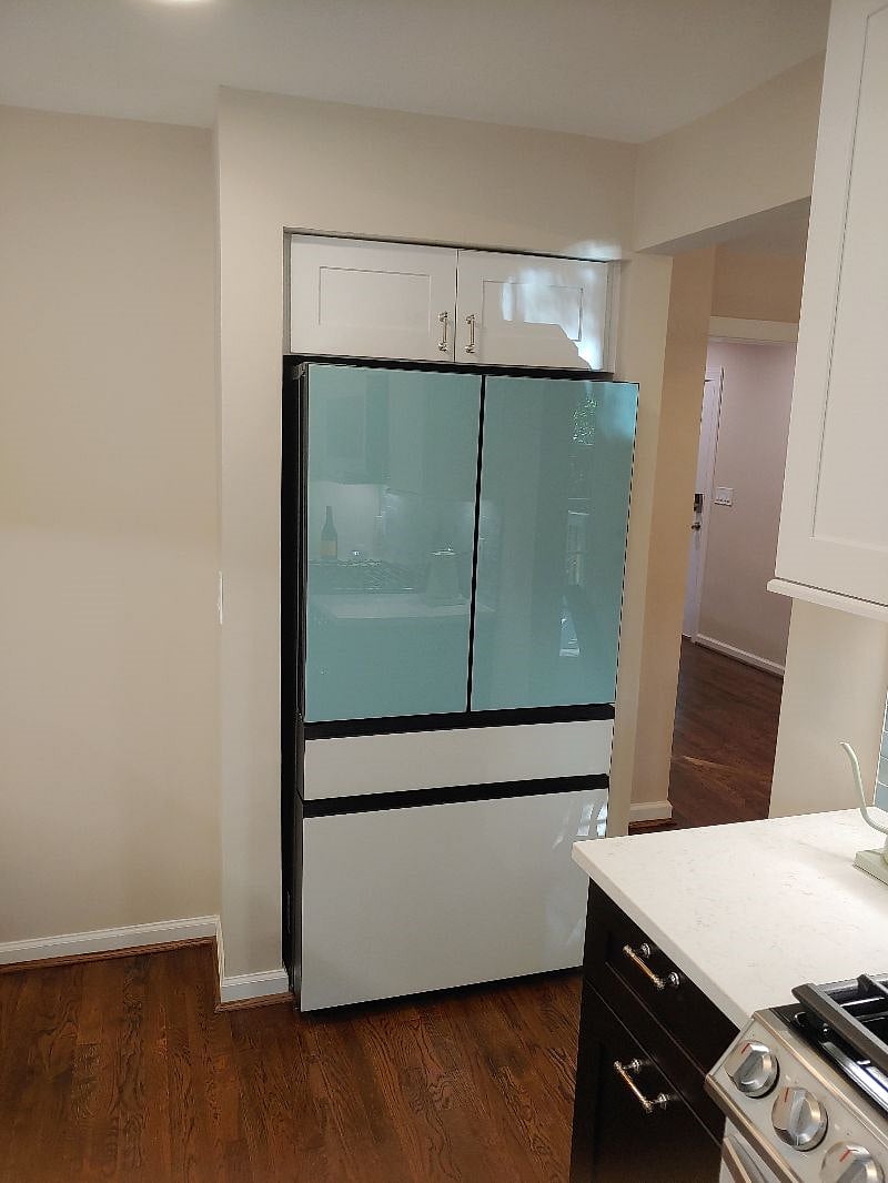 Versatile Samsung Bespoke refrigerator offers two kinds of ice, filtered water, and multiple climate zones for wine and beverage storage.