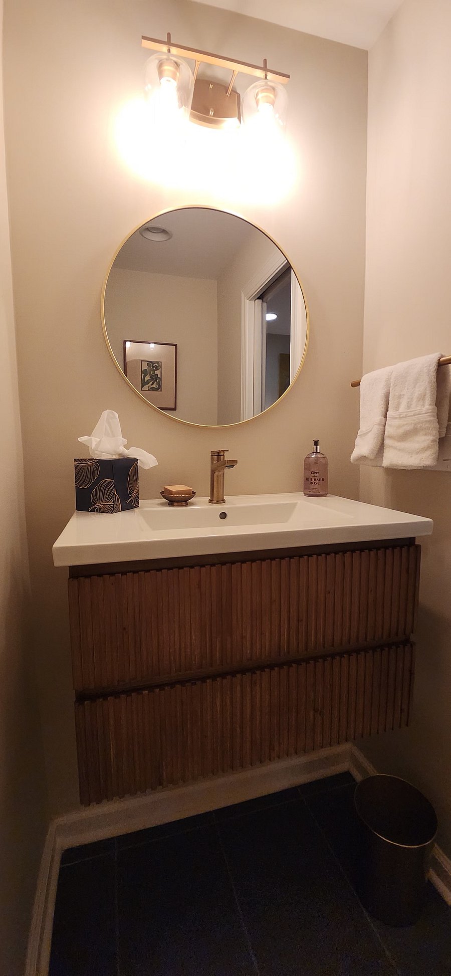 Primary half bath vanity
