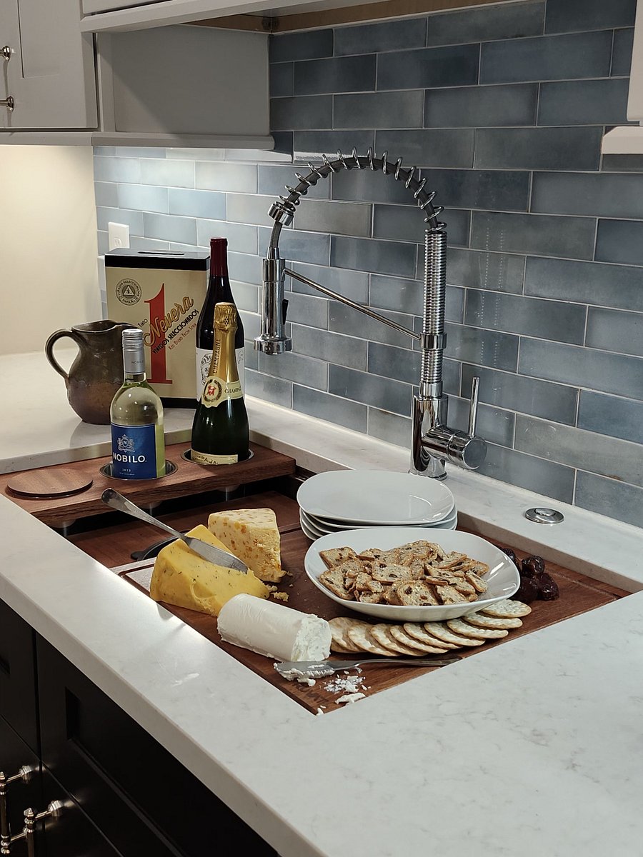 Versatile Ruvetti workstation sink makes prep and entertaining a snap!