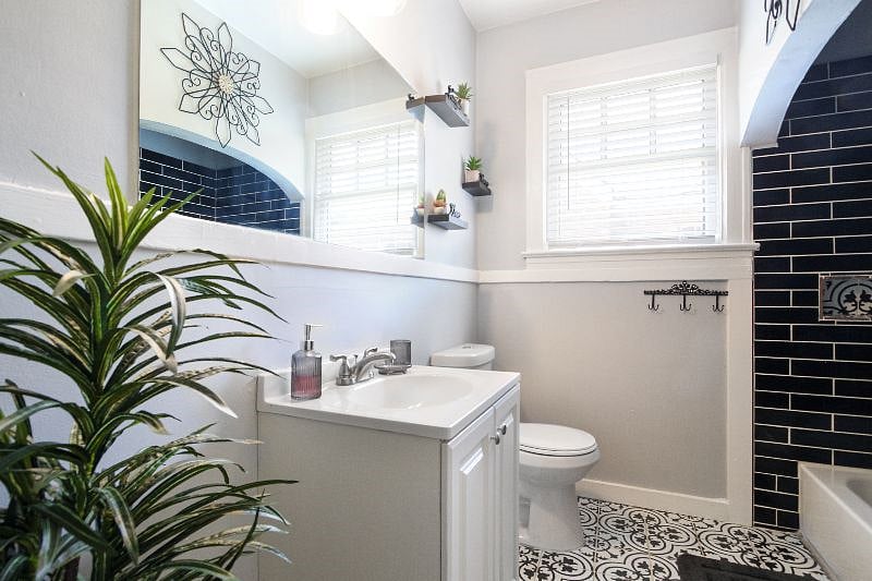 Full bathroom with bathtub shower