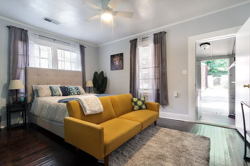 Spacious and cozy bedroom number 2 with 58 inch smart TV and complimentary Netflix account