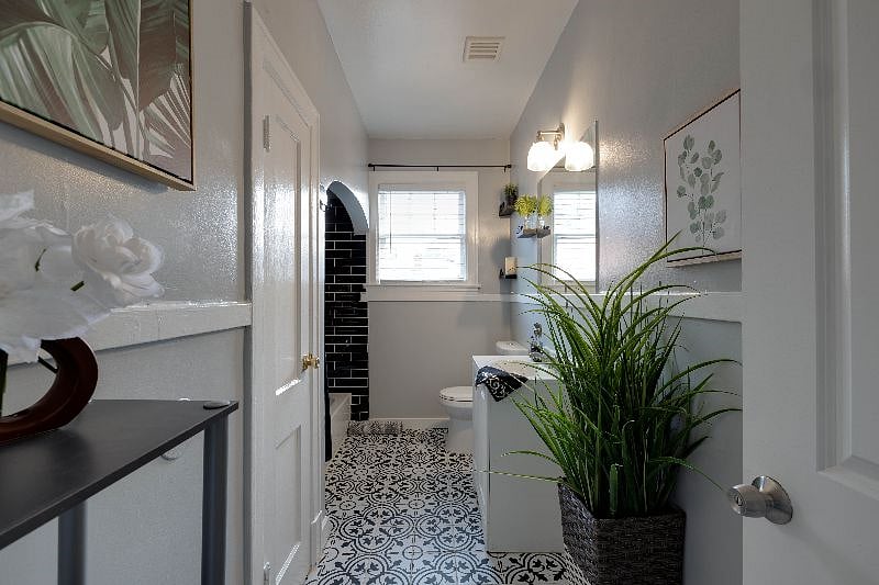 Full bathroom with bathtub shower