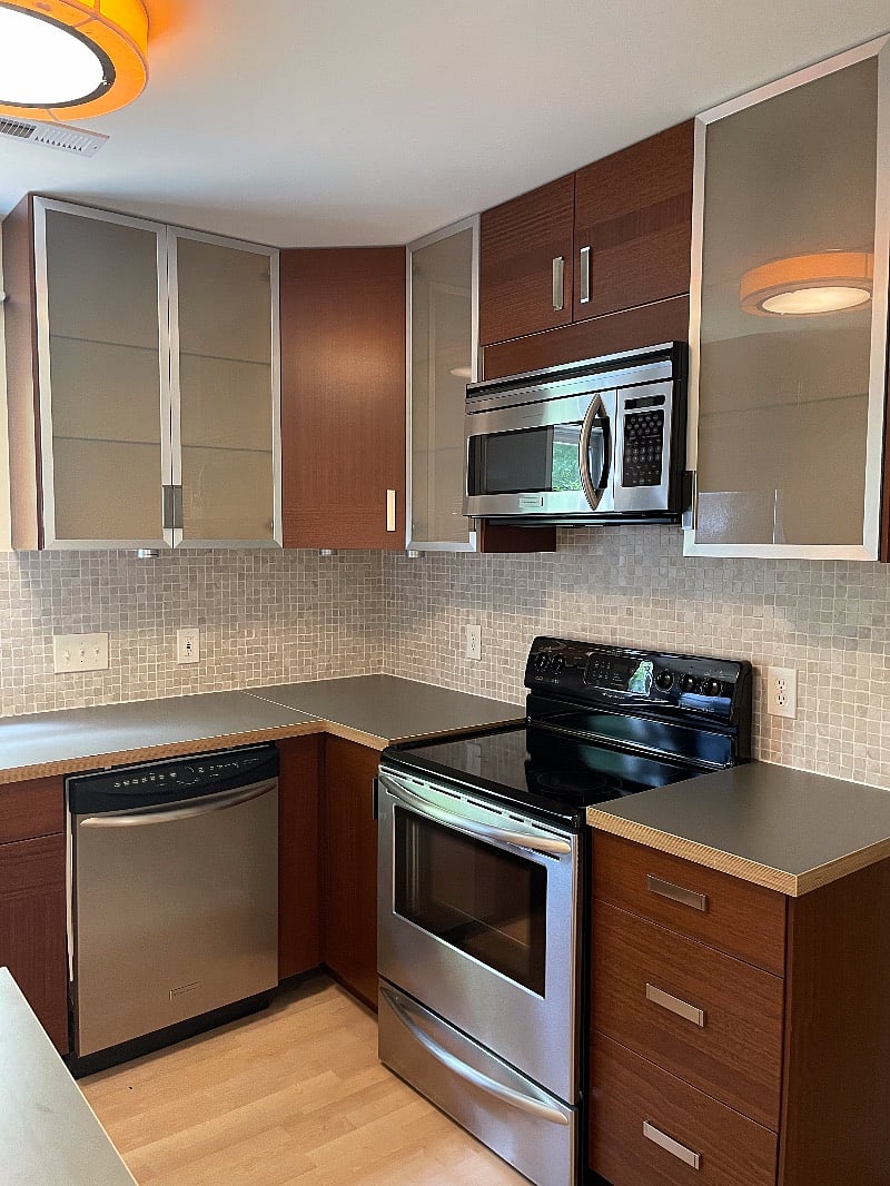 Full size stove , dishwasher , microwave