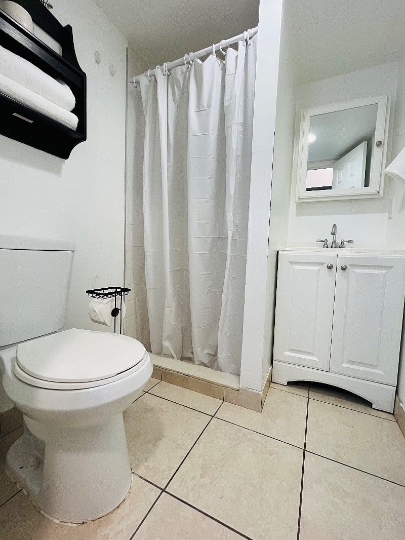 Clean and disinfected bathroom