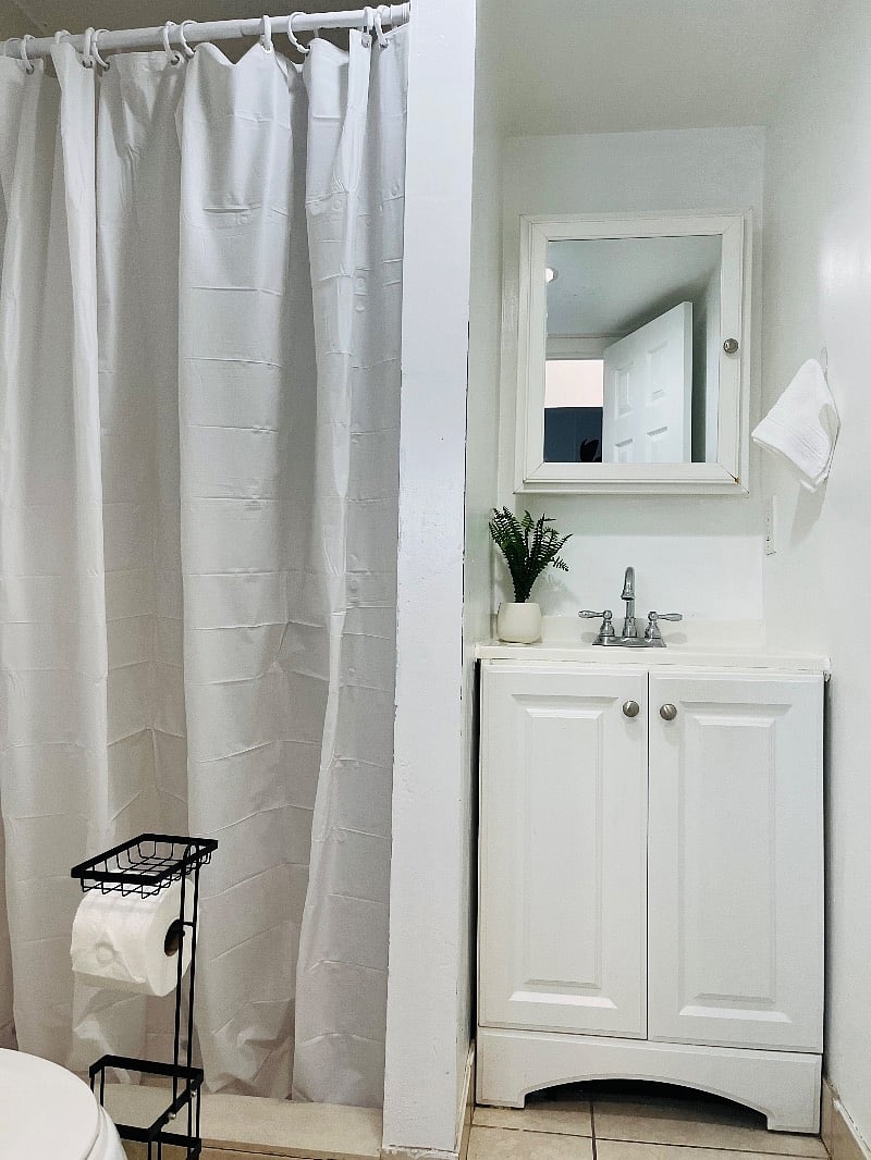 Clean and disinfected bathroom