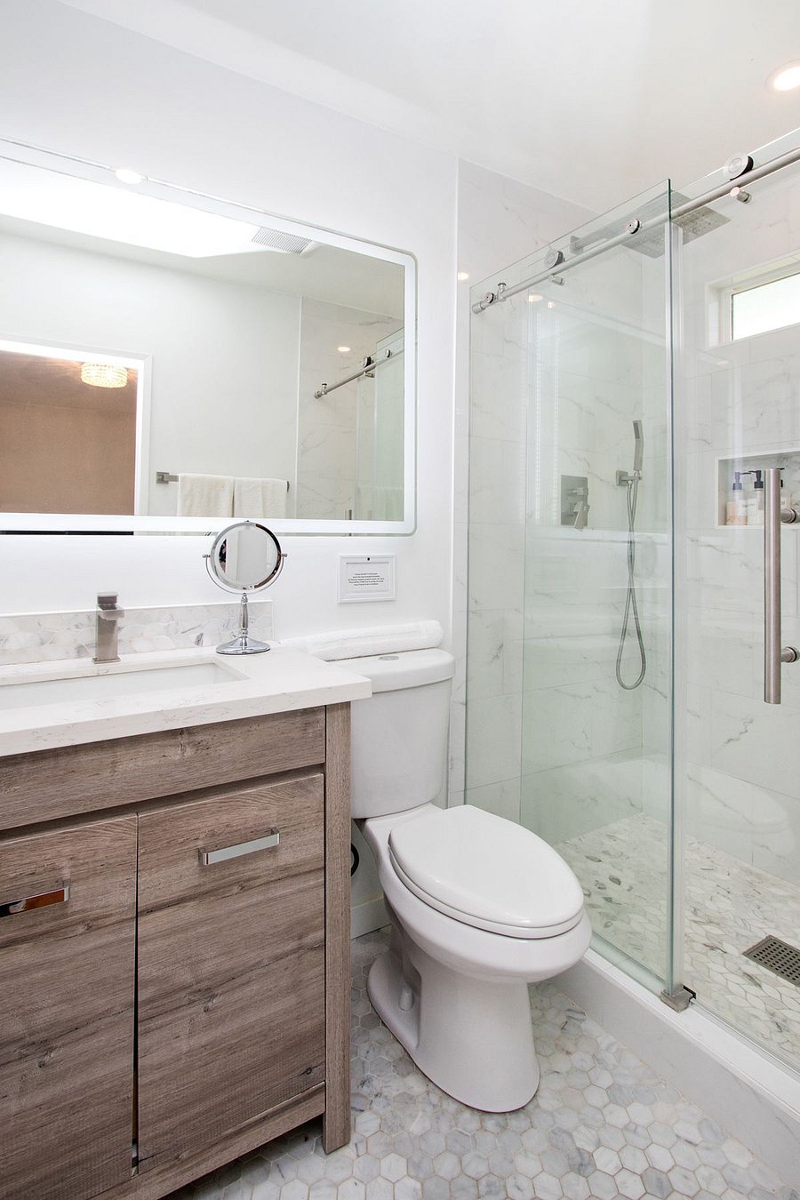 Master bathroom, shower. Private bath for master bedroom.