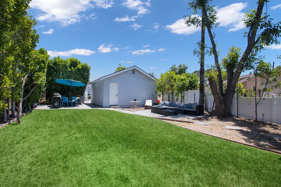Large Landscaped backyard.
