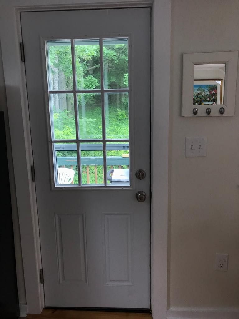 deck entrance with screen door