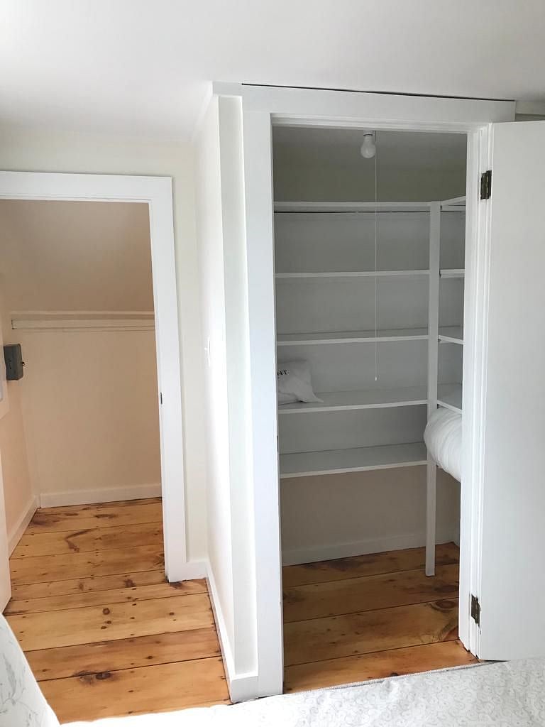 large storage/ clothes closet in bedroom