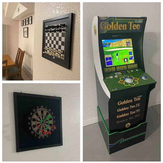 Wall Chess, Darts, Golden Tee