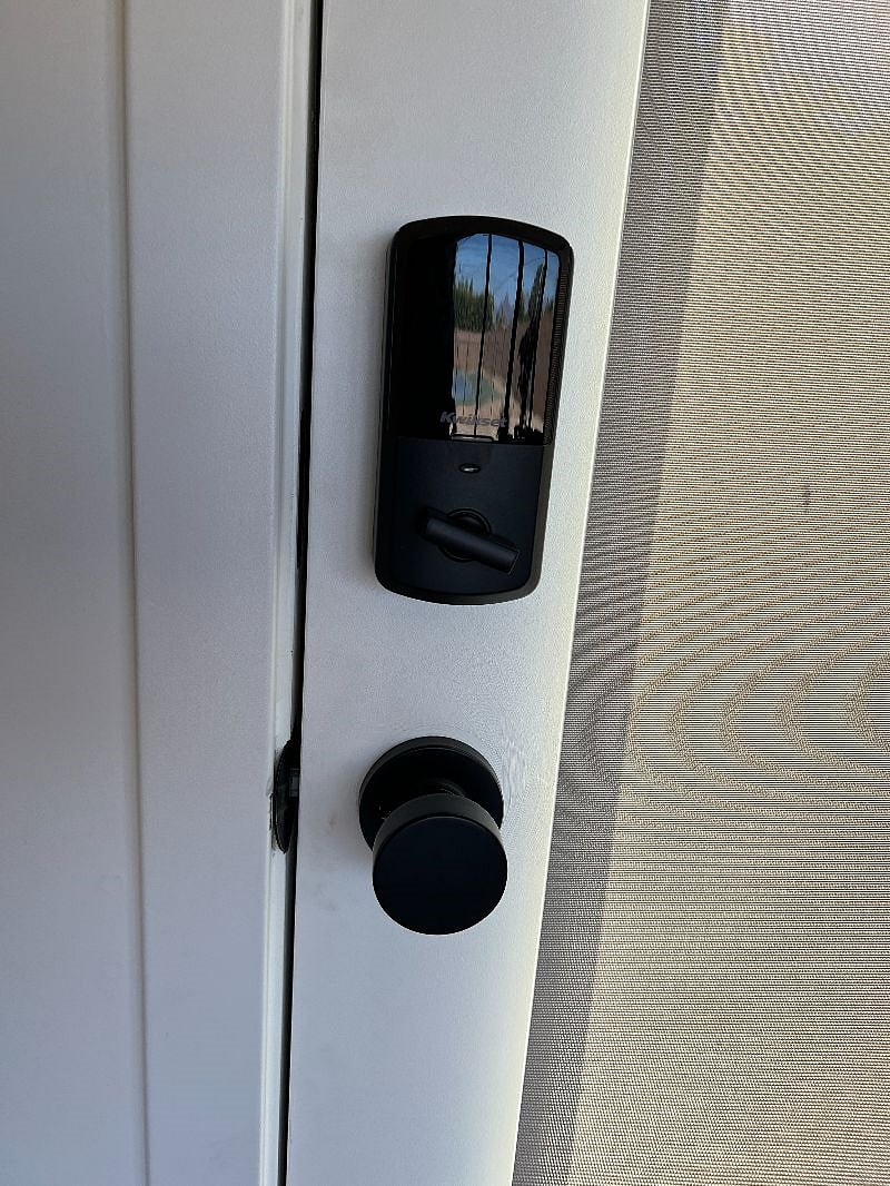 Keyless entry back door to guest house.