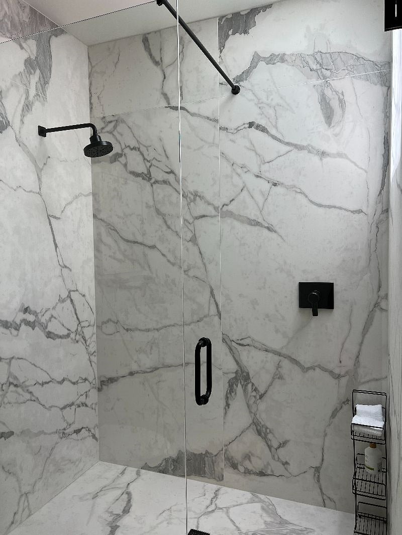 Over sized stone shower