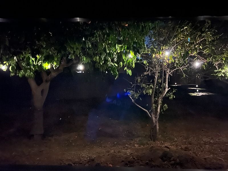 Night time view from kitchen window