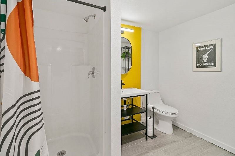 Apartment has separate water heater for always-dependable hot showers