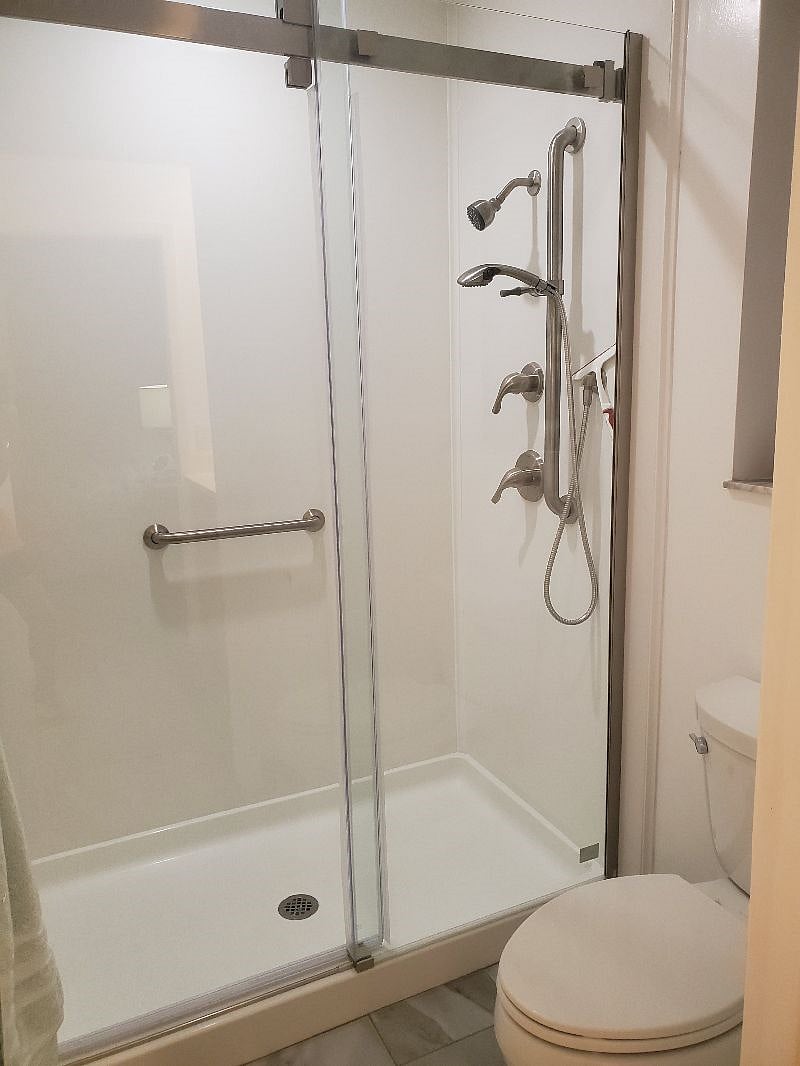 Master shower stall.