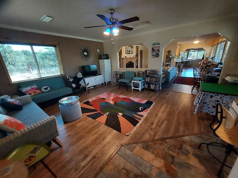 Game room with puzzle table, DVD collection 