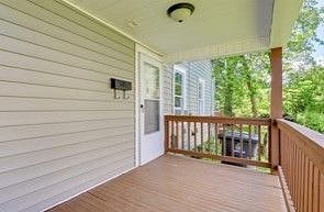 The front entrance also has a private decking area!