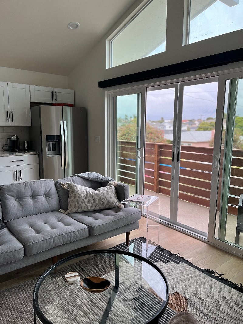 Living space and front balcony
