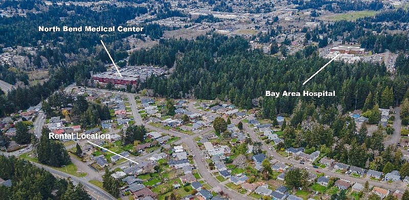 Home is very close to the hospital and clinics!  Centrally located from amenities in both Coos Bay & North Bend.