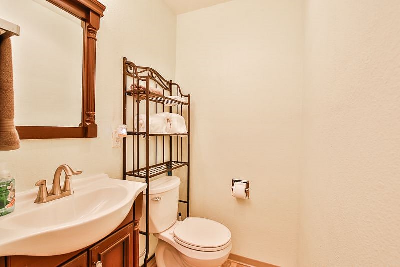 Fully stocked private bathroom for bedroom #1