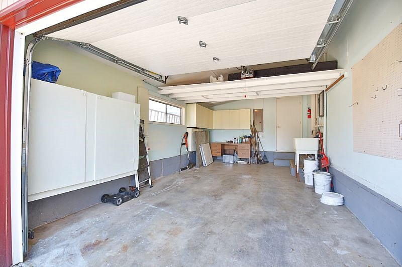 Extra storage space in the back of the garage.