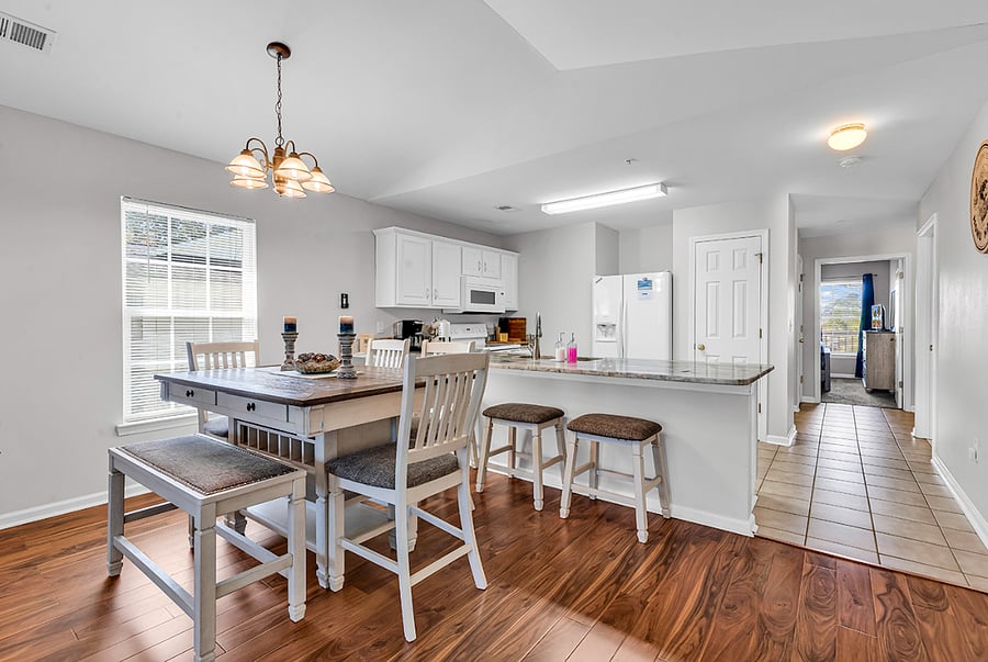 Dining table with seating for 6 + 4 barstools