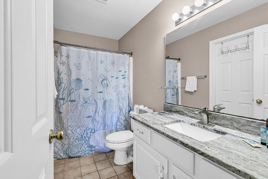 Primary bath with walk-in shower and large walk-in closet
