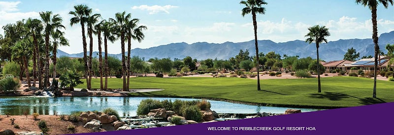 Three golf courses in the Pebble Creek community.  Available with a month or longer rental and additional monthly resort fee.  The resort charges daily golf fees for play.