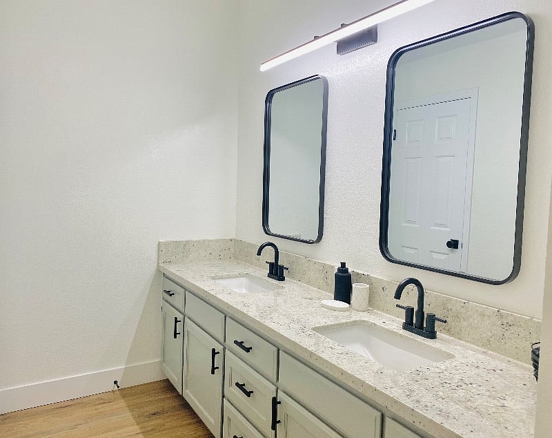 Upstairs bathroom sink area