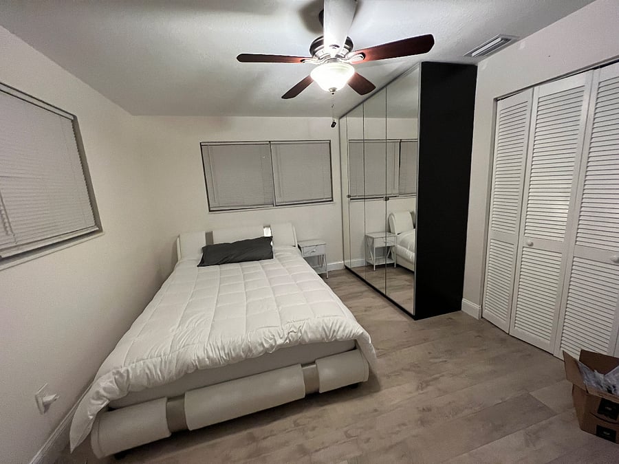Master room with queen bed and private bathroom