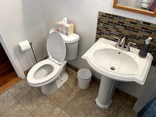 Fully stocked bathroom
