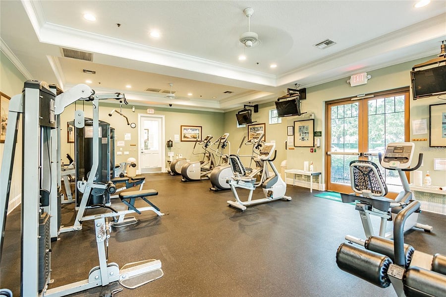 Gym within the clubhouse.