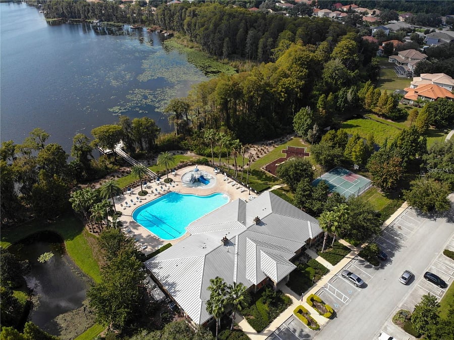 Aerial view of the clubhouse.