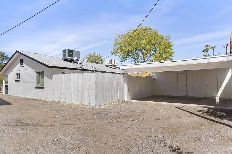 Carport in rear