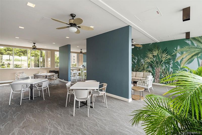 Party room just off the pool area. There are 20 guest parking stalls.