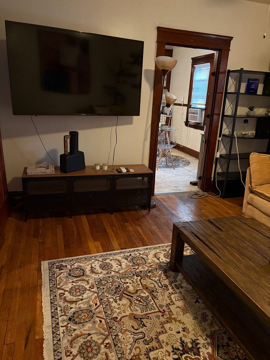 Living room with smart tv