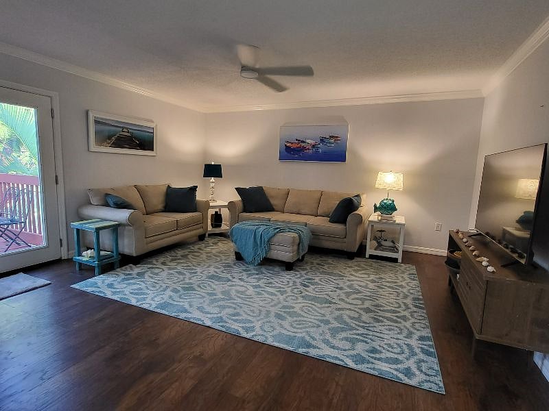 Open Living Room with 55" Smart tv
