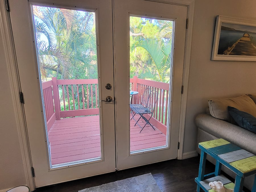 Patio doors let in lots of natural light