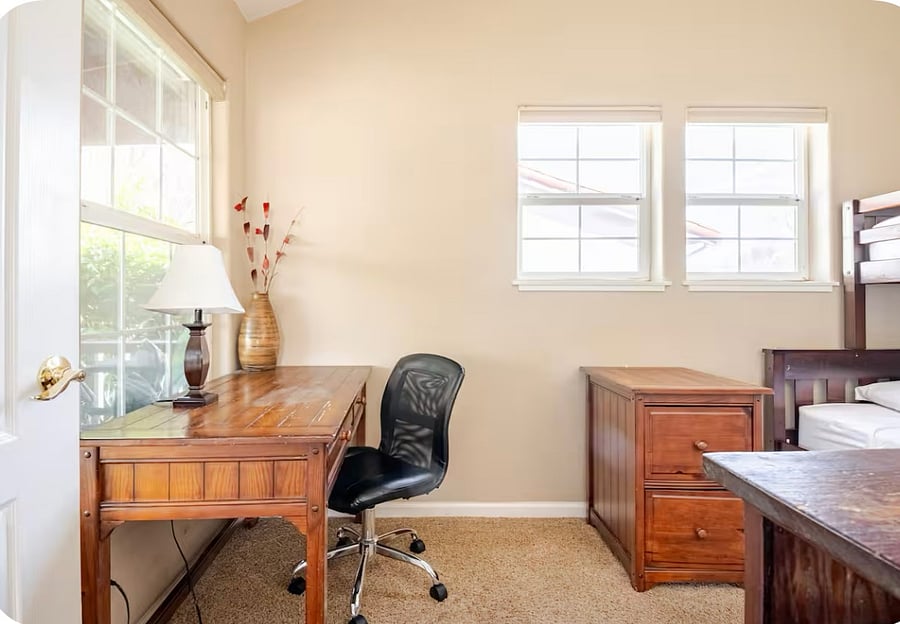 Work area in bunk room 