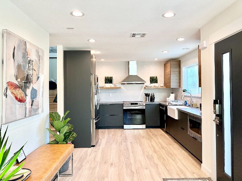 Foyer and kitchen