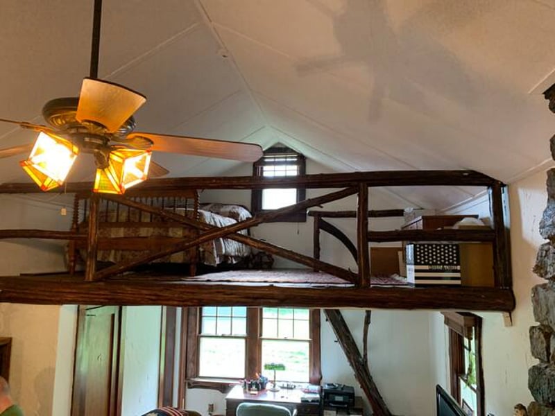 Loft with small double bed
