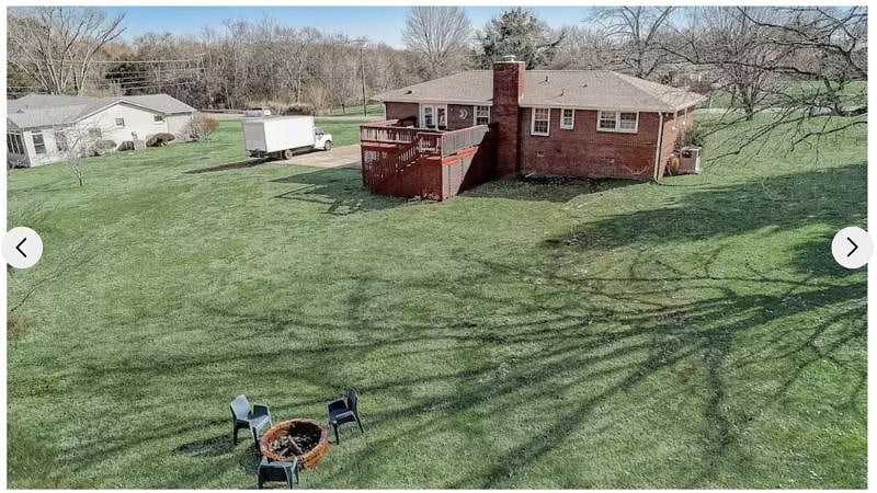 Drone shot of the rear of the home