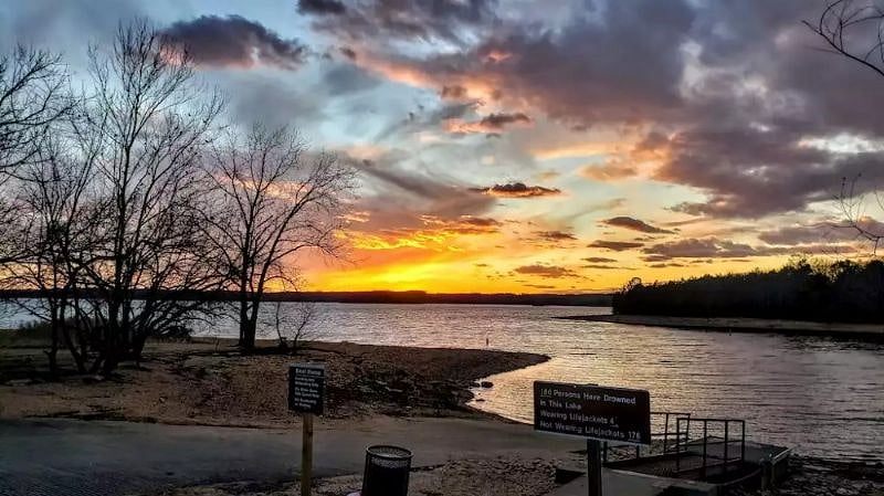 A gorgeous, colorful sunset taken at Cook Boat ramp just down the road