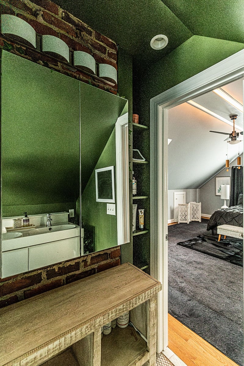 Easy access between the bedroom and bathroom.
