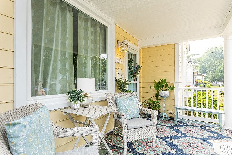 Enjoy peaceful afternoons on the covered front porch with a cup of tea or good book.