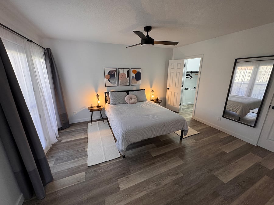 Bedroom with walk-in closet